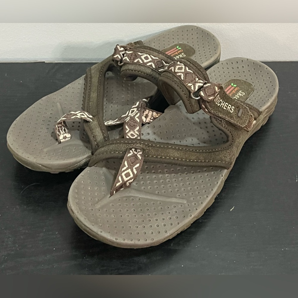 Skechers‎ Outdoor Lifestyle Sandals Women’s Size 10 Brown Geo Print